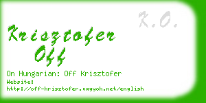 krisztofer off business card